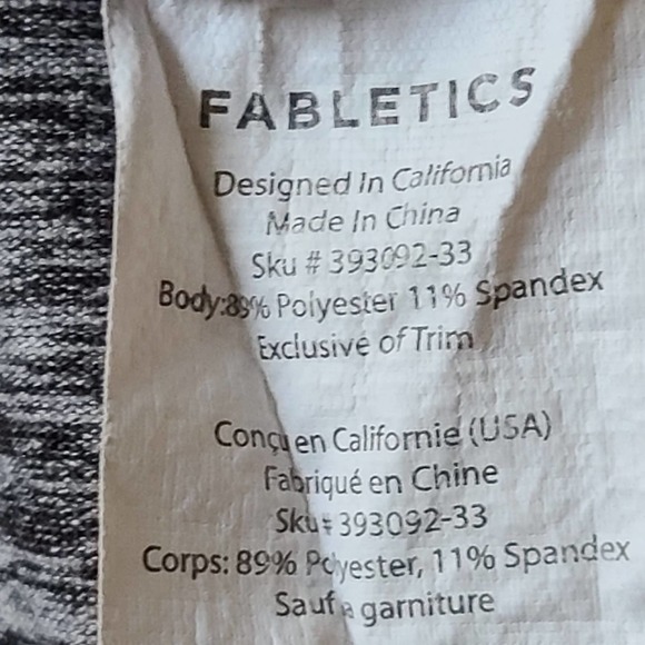 FABLETICS V Neck Space Dye Gray Short Sleeve Tech Tee 393092-33 Women's‎ Medium - Picture 6 of 6